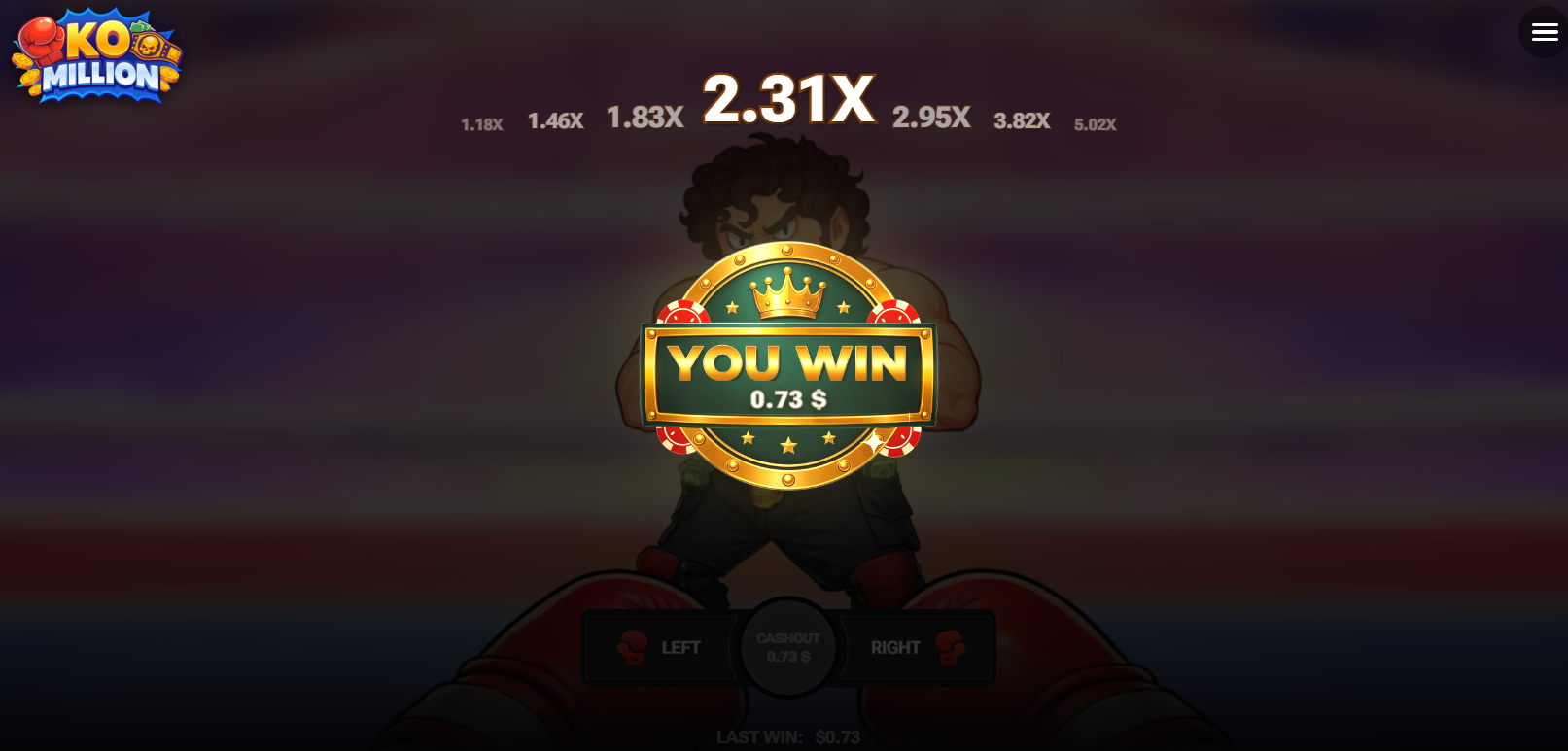 KO Million oplichting echt geld bonus app, You Win-scherm na een geslaagde cashout